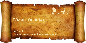 Mázor Aranka névjegykártya