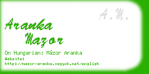 aranka mazor business card