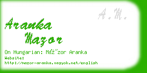 aranka mazor business card